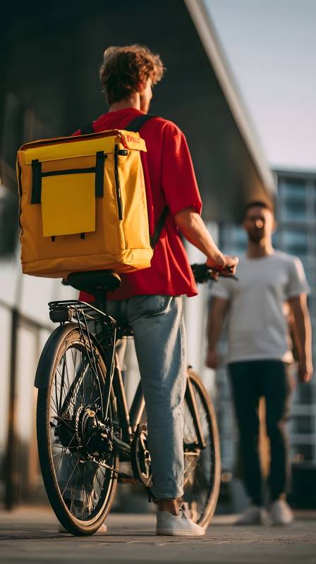 外卖骑手城市穿梭图片