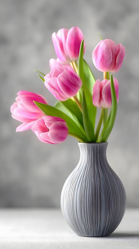 粉郁金香静谧绽放图片