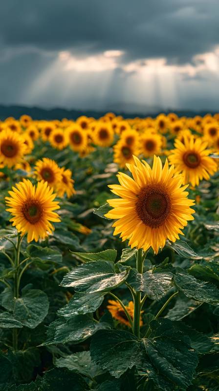 向日葵雨后初晴图片