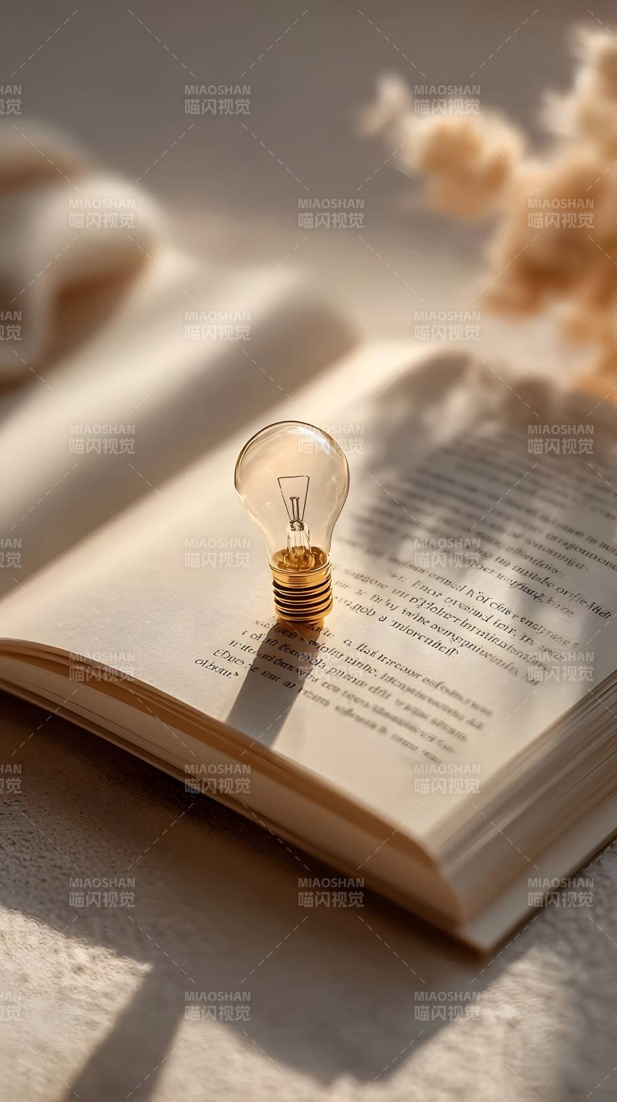 书页上的灯泡图片