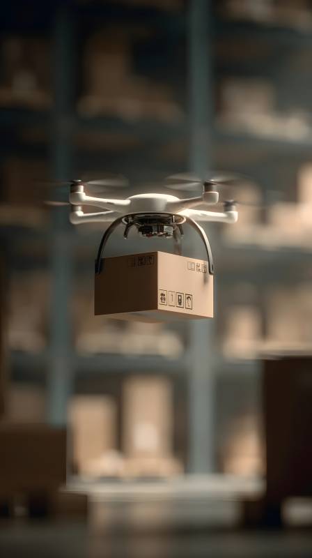 无人机配送包裹图片
