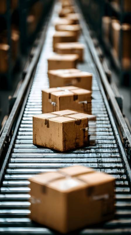 传送带上的包裹图片