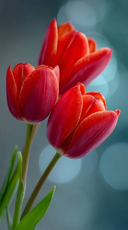 红郁金香绽放图片