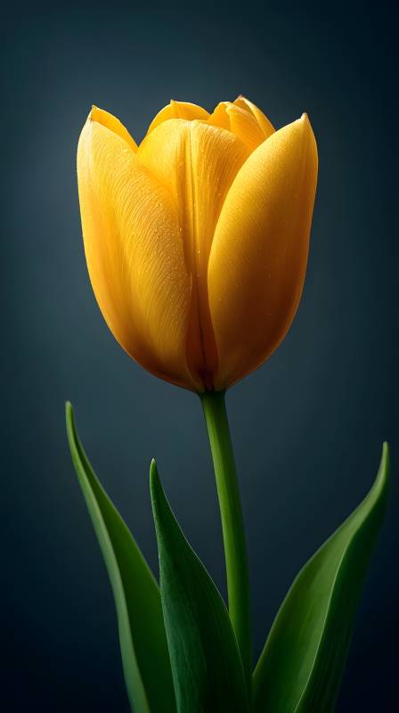 金黄郁金香绽放图片