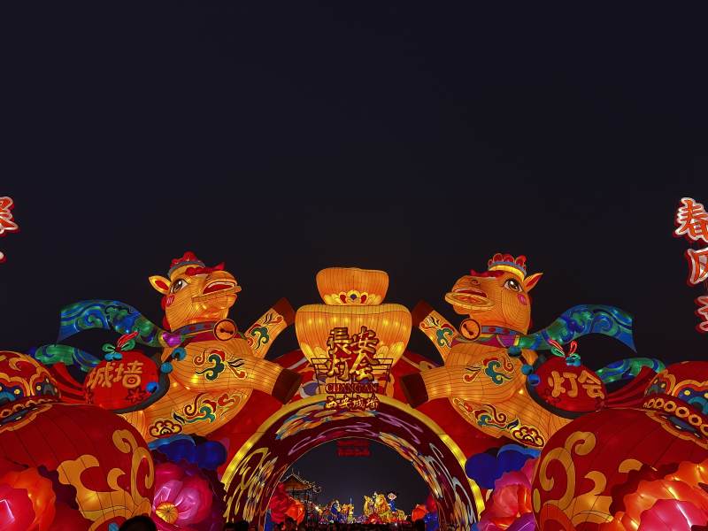 元宵灯会夜景图片