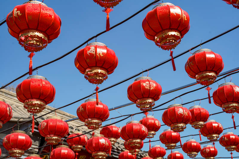 红灯笼迎新春图片