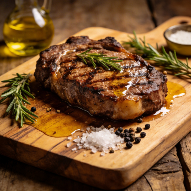 香煎牛排配迷迭香图片