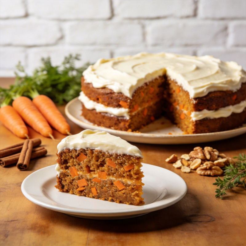 胡萝卜蛋糕美味呈现图片
