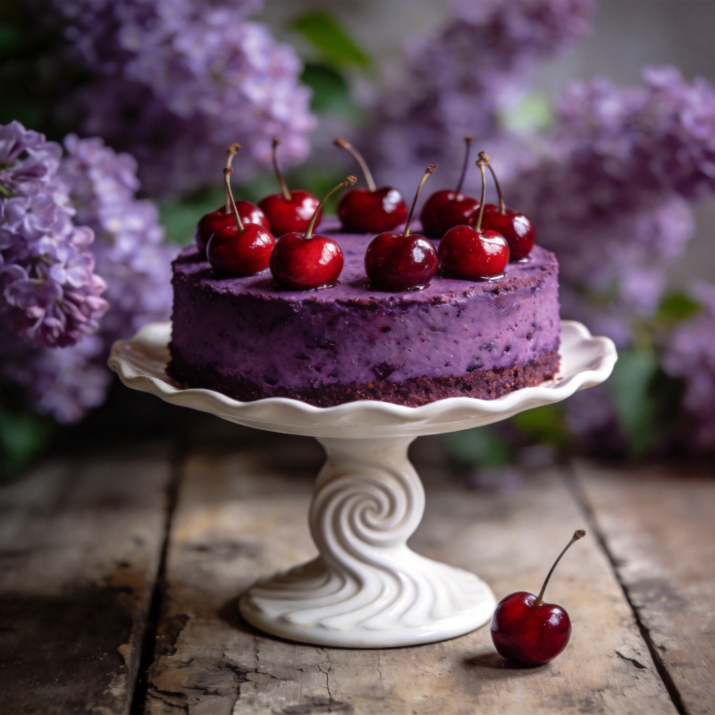 紫樱桃蛋糕图片