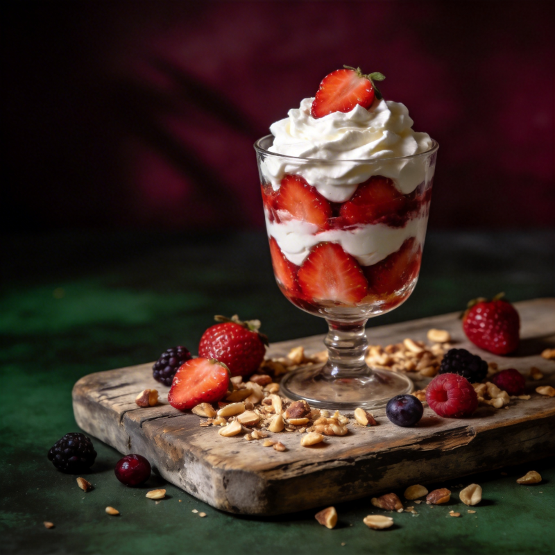 草莓奶油甜品图片