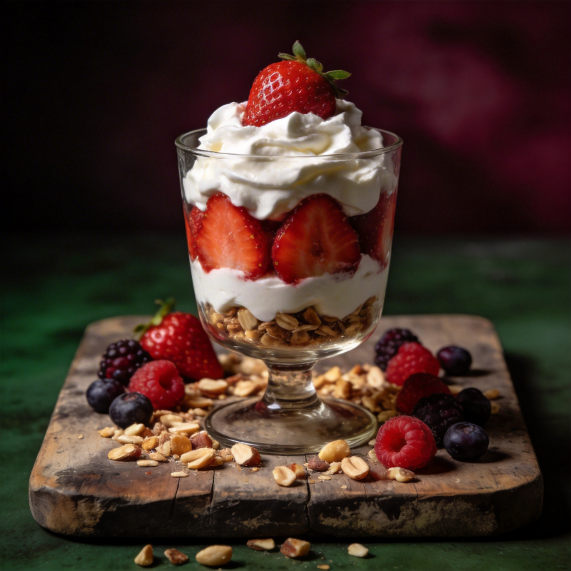 草莓奶油坚果杯图片