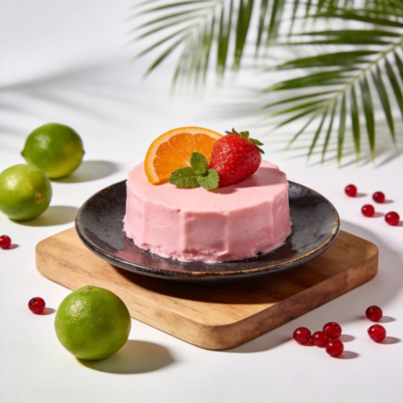 粉色水果蛋糕图片