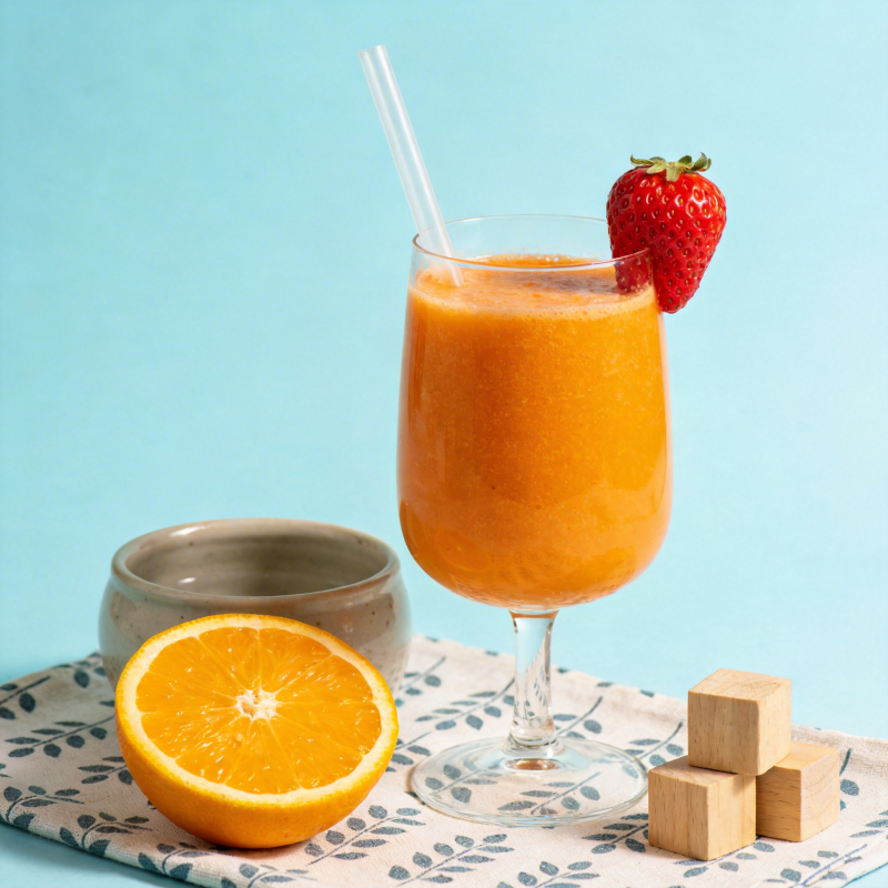 橙莓冰沙饮品图片