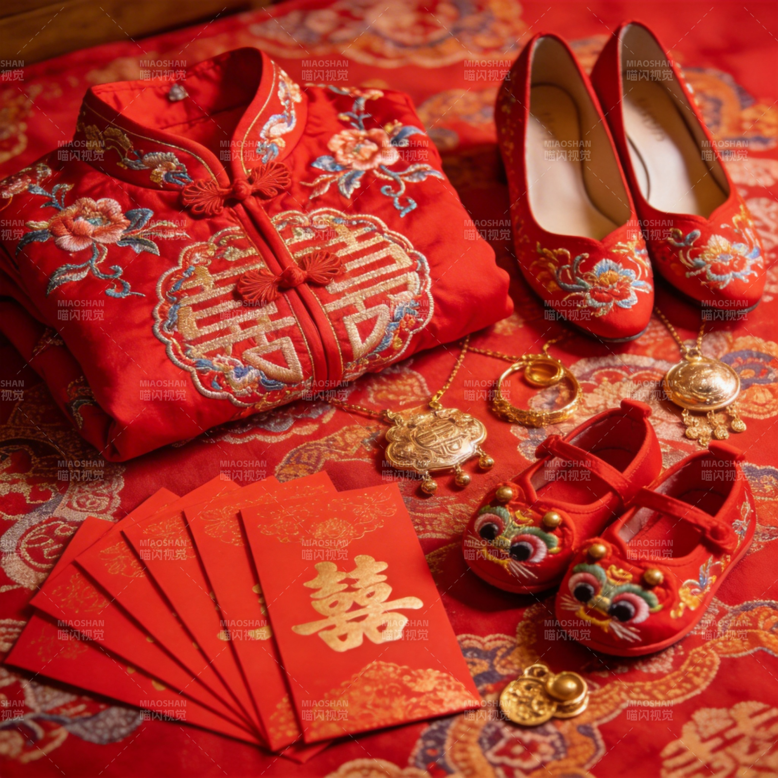 中式婚嫁礼服配饰图片