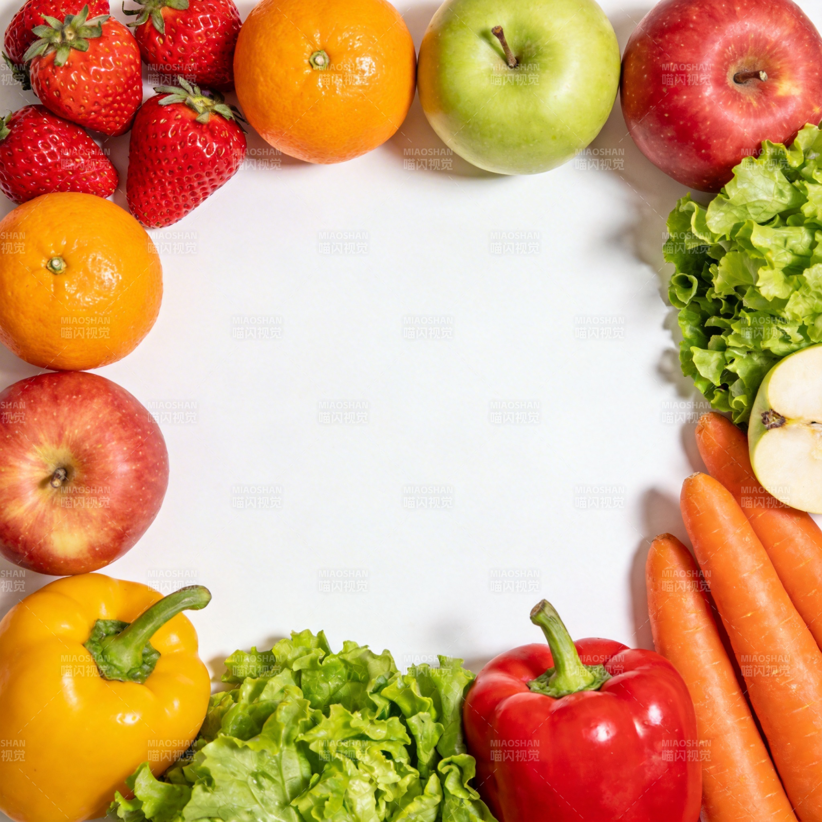 新鲜蔬果环绕图片