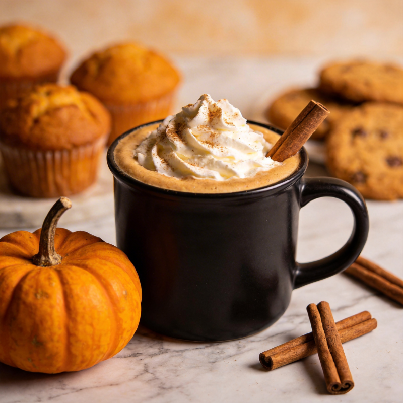 南瓜拿铁配奶油图片