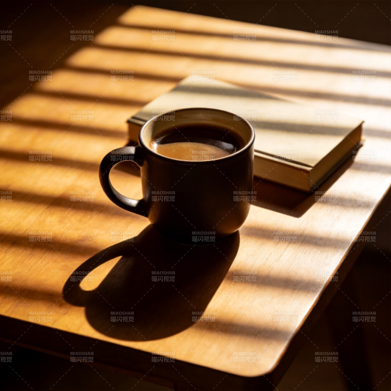 阳光下的咖啡与书图片