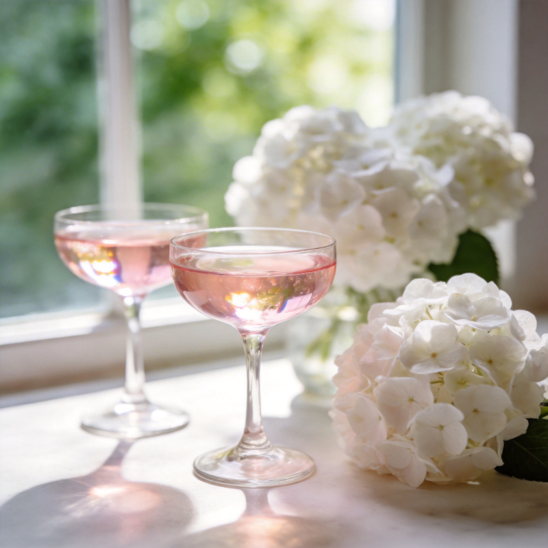 窗边花影酒香图片