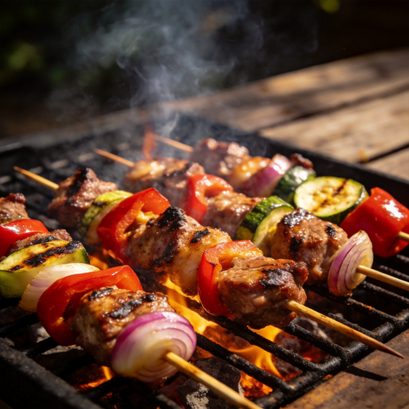 烧烤串香飘四溢图片