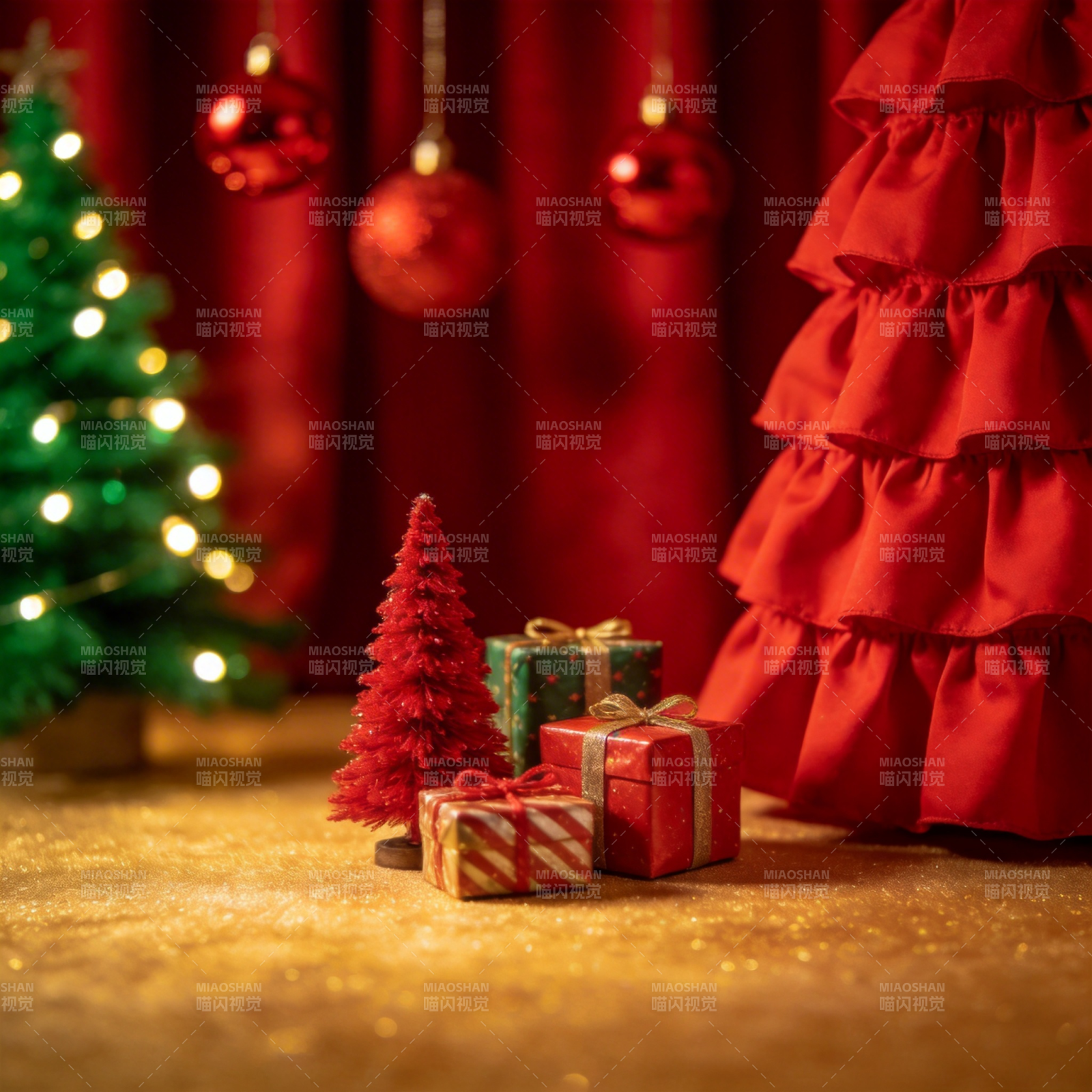 圣诞礼盒与红树图片