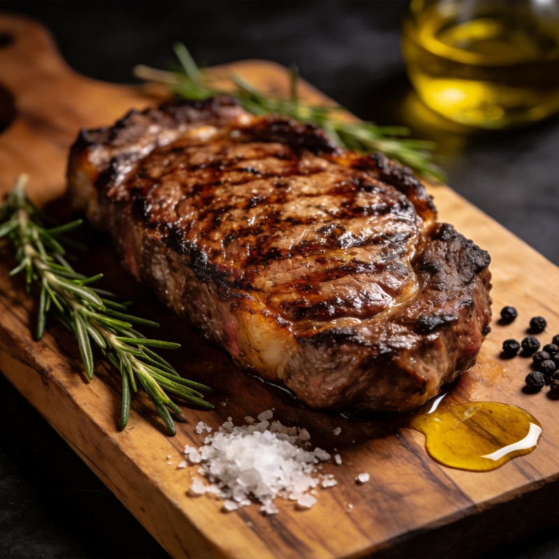 香煎牛排配迷迭香图片