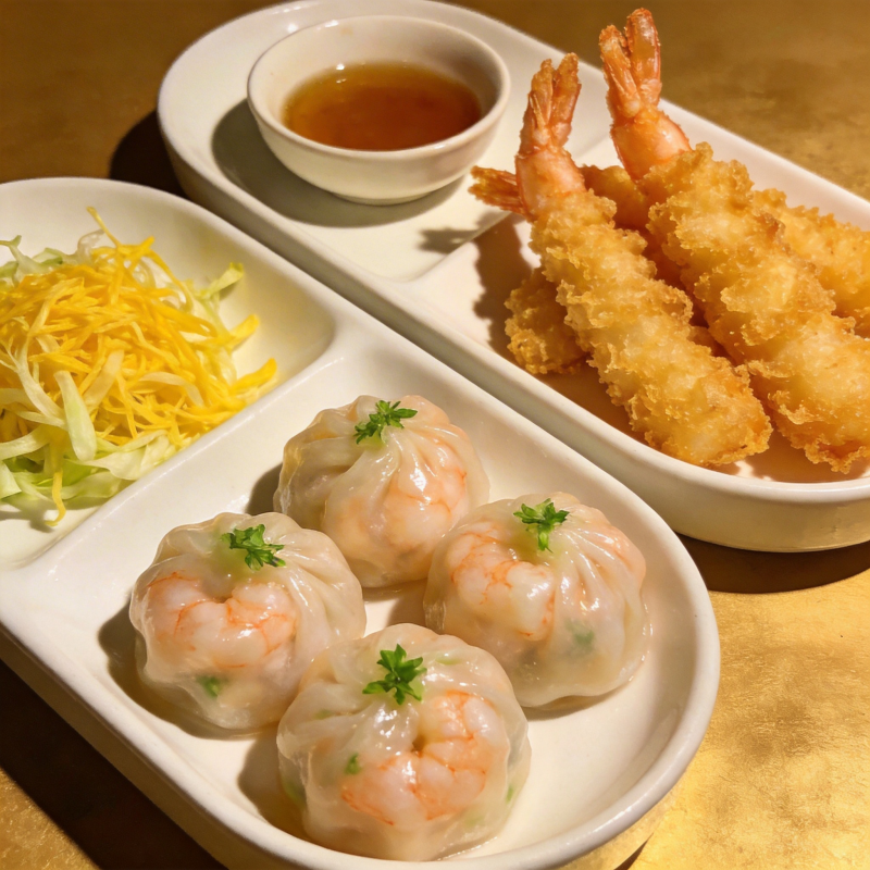 虾仁料理拼盘图片