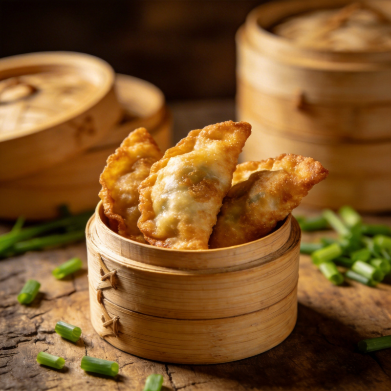 金黄酥脆煎饺图片