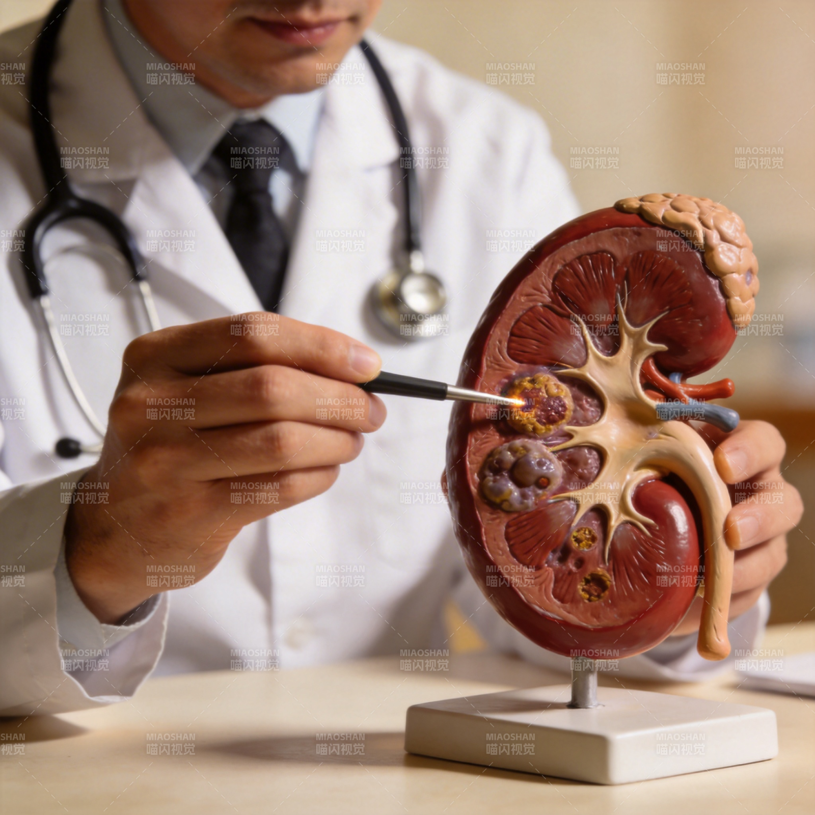 医生讲解肾脏模型图片
