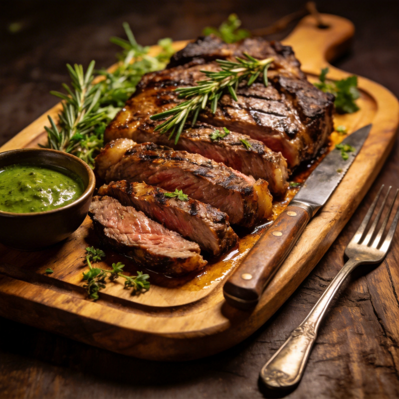 烤肉配香草酱图片