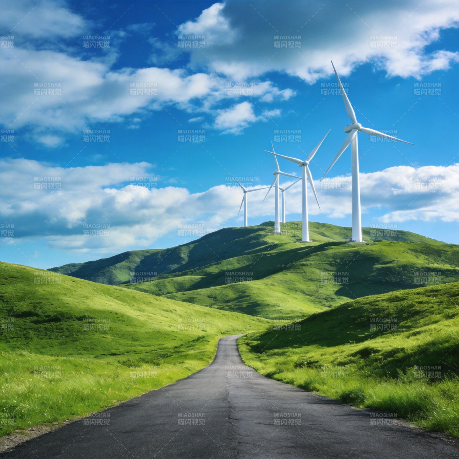 风车绿野之路图片