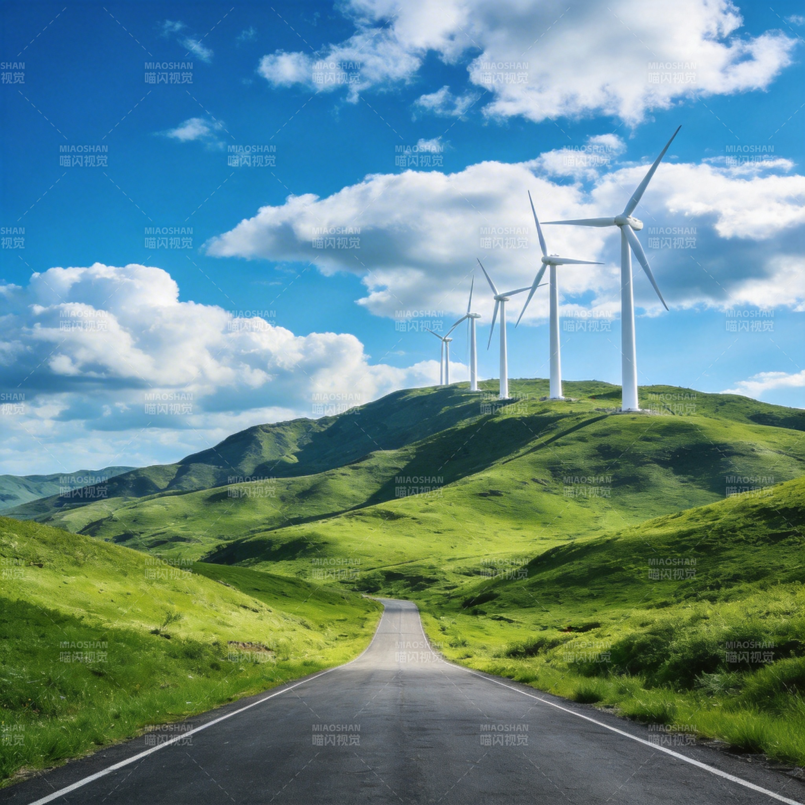 风车绿野之路图片