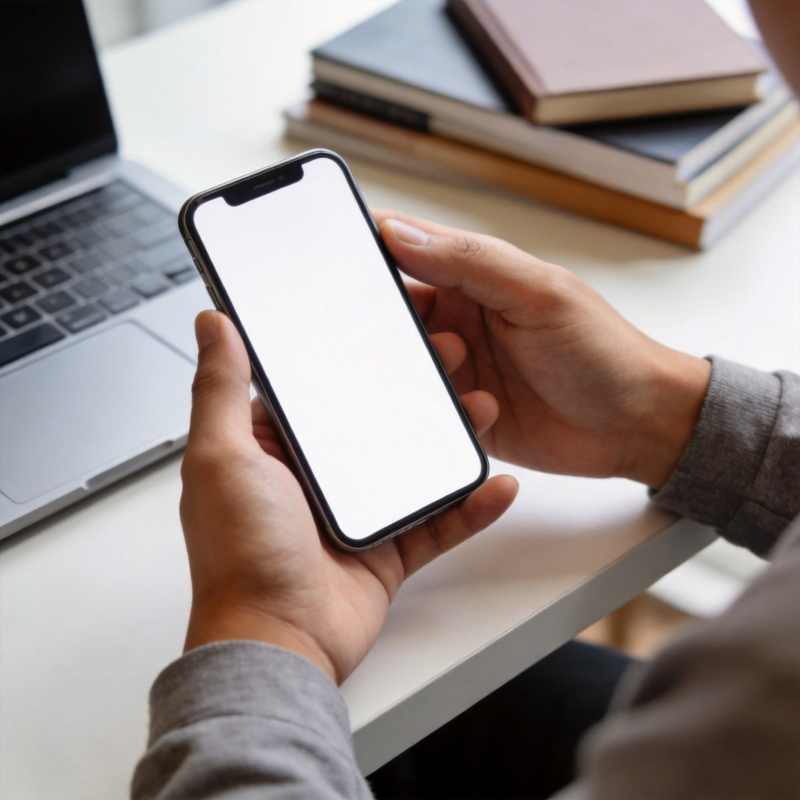 手持手机办公场景图片