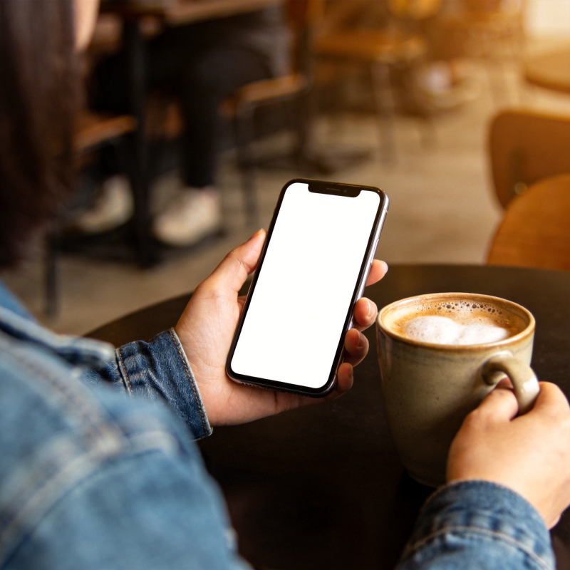 咖啡时光 手机相伴图片