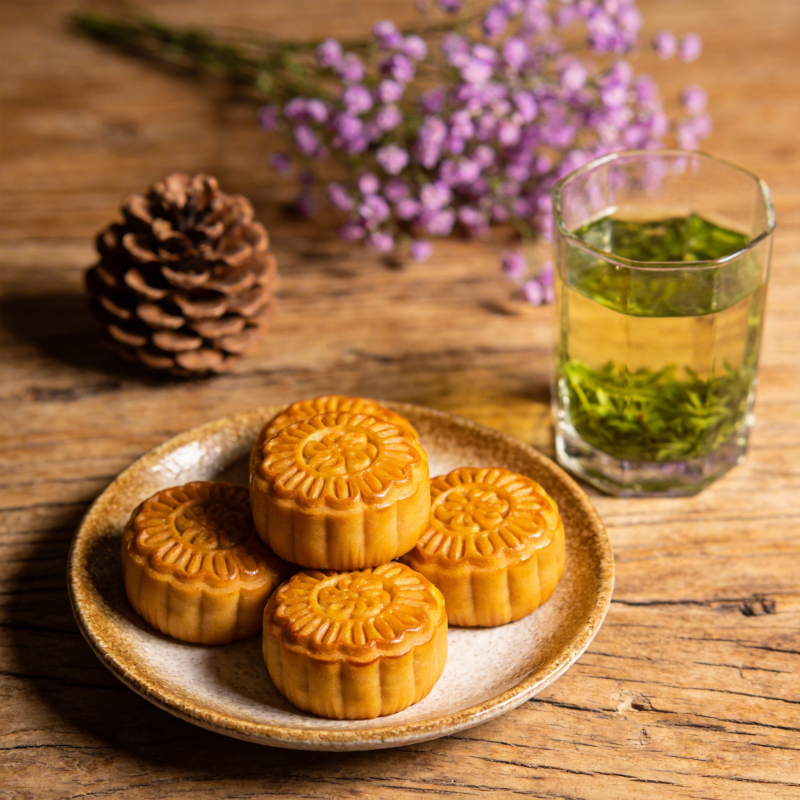 中秋月饼茶香伴图片