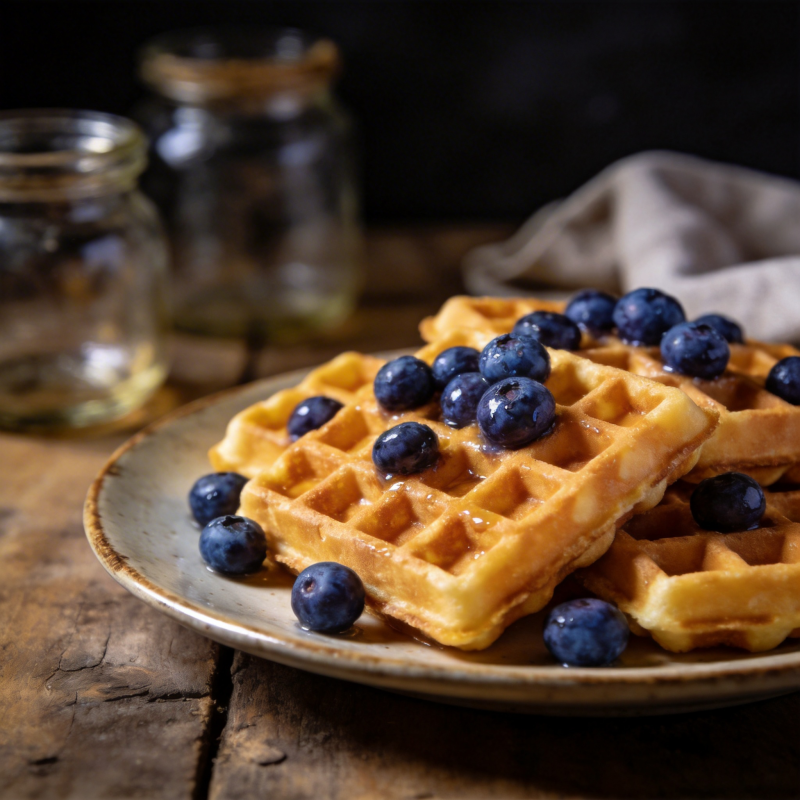 蓝莓华夫饼图片
