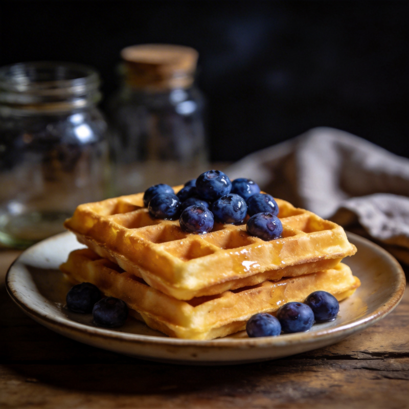 蓝莓华夫饼图片