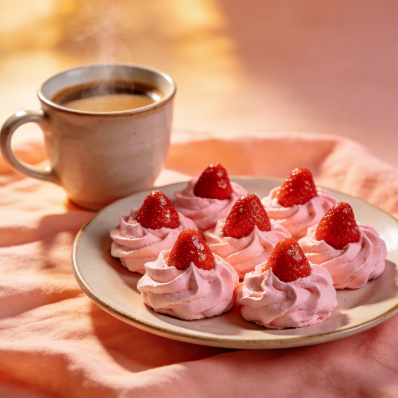 草莓奶油配咖啡图片