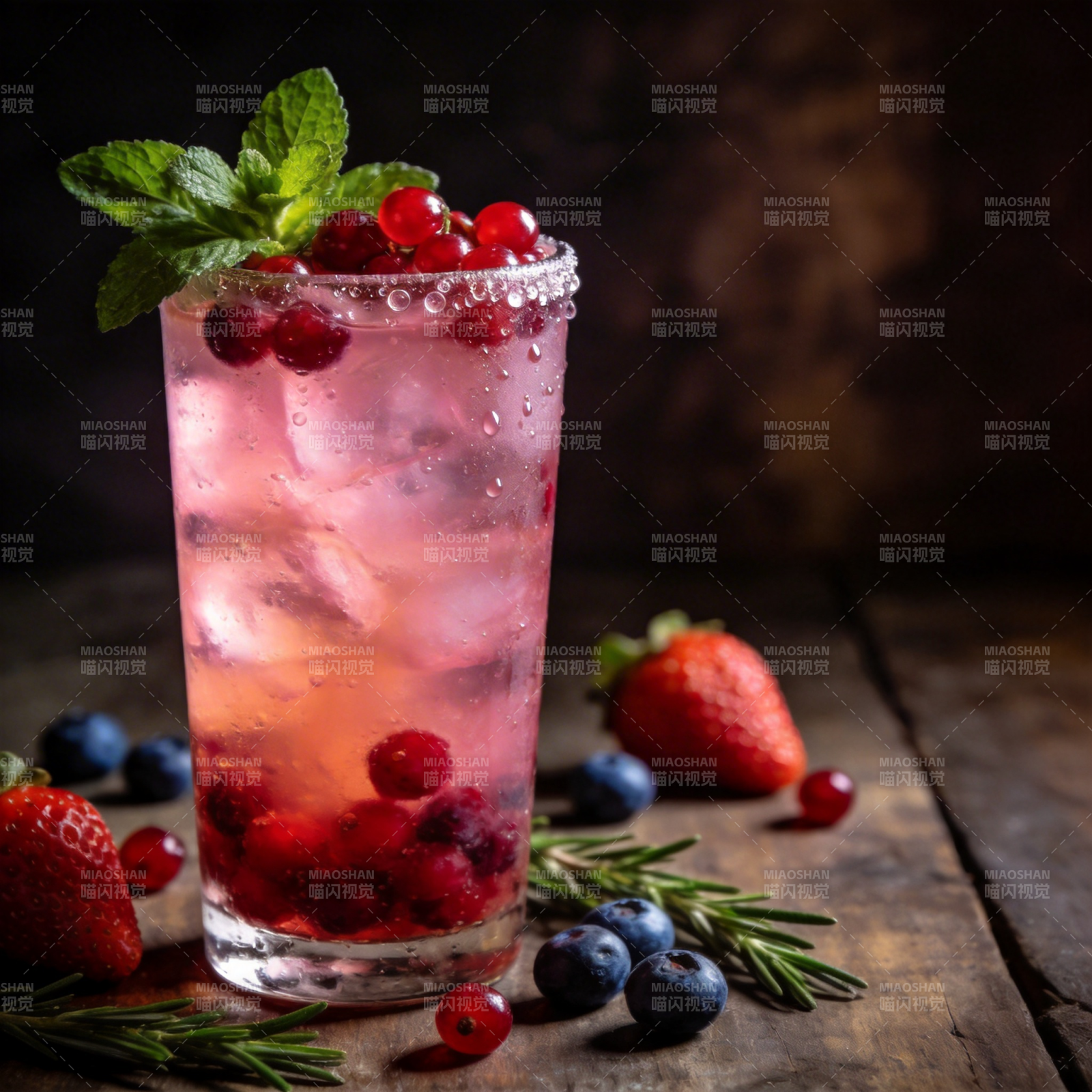 莓果薄荷鸡尾酒图片