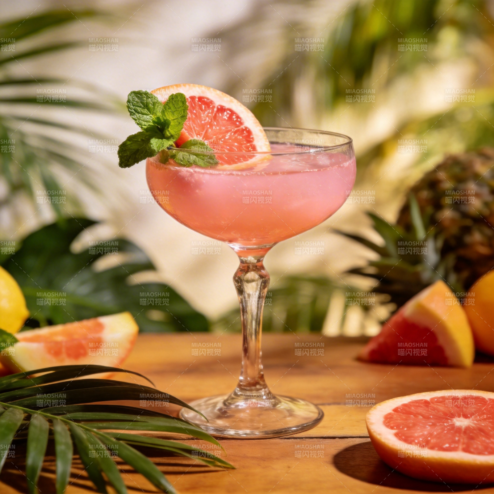 粉红葡萄柚鸡尾酒图片