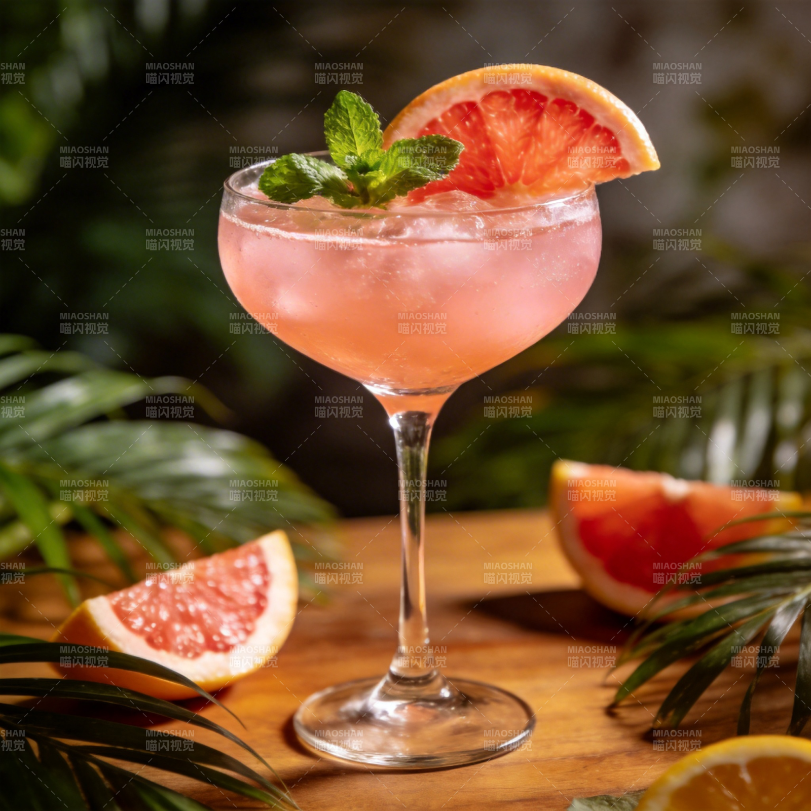 粉红葡萄柚鸡尾酒图片