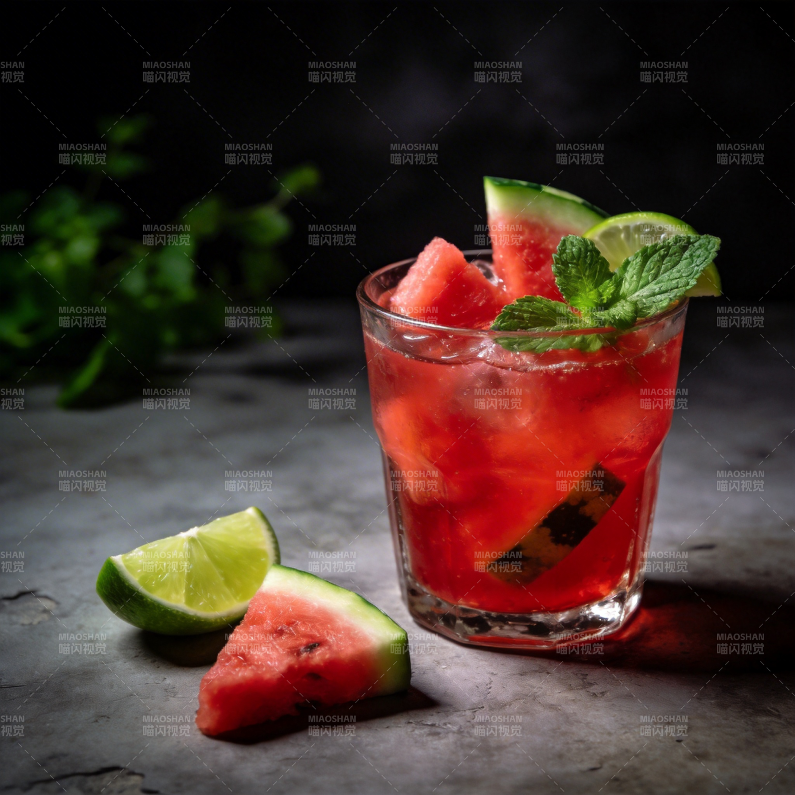 西瓜薄荷饮图片