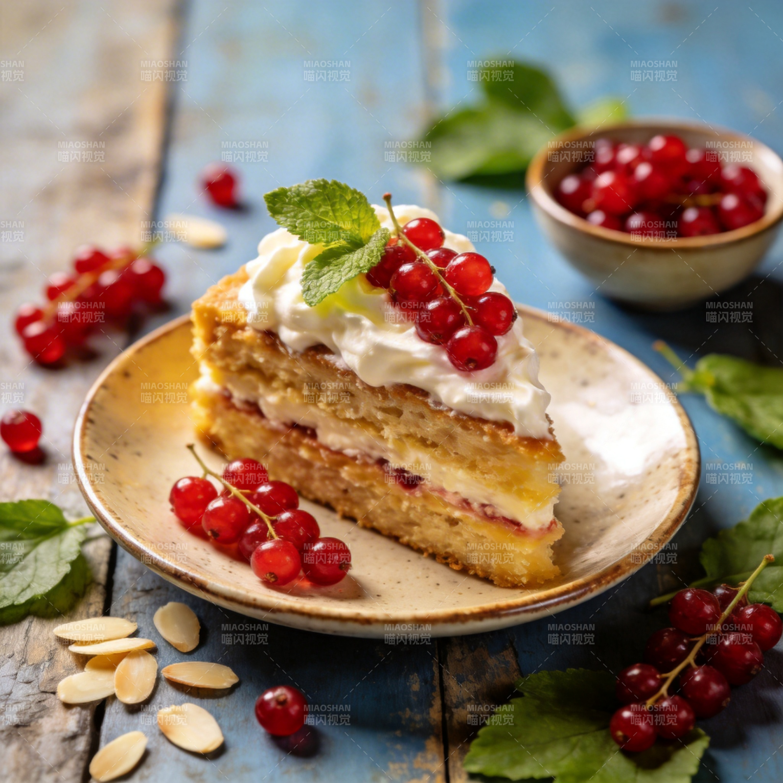 红醋栗蛋糕图片