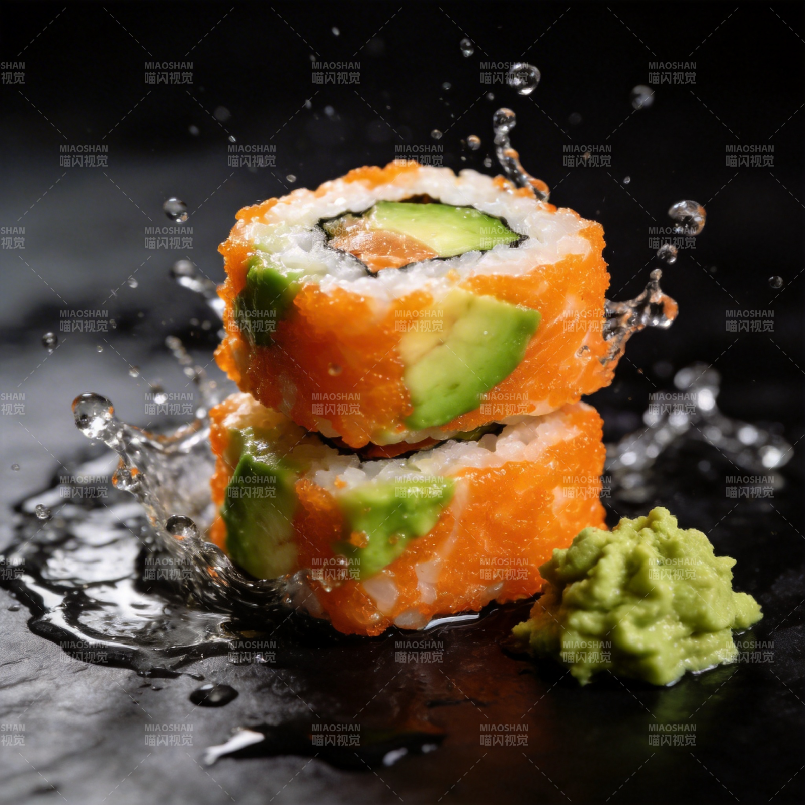寿司飞溅瞬间图片