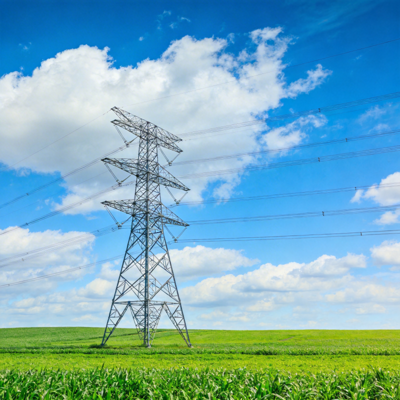 蓝天下的电力塔图片