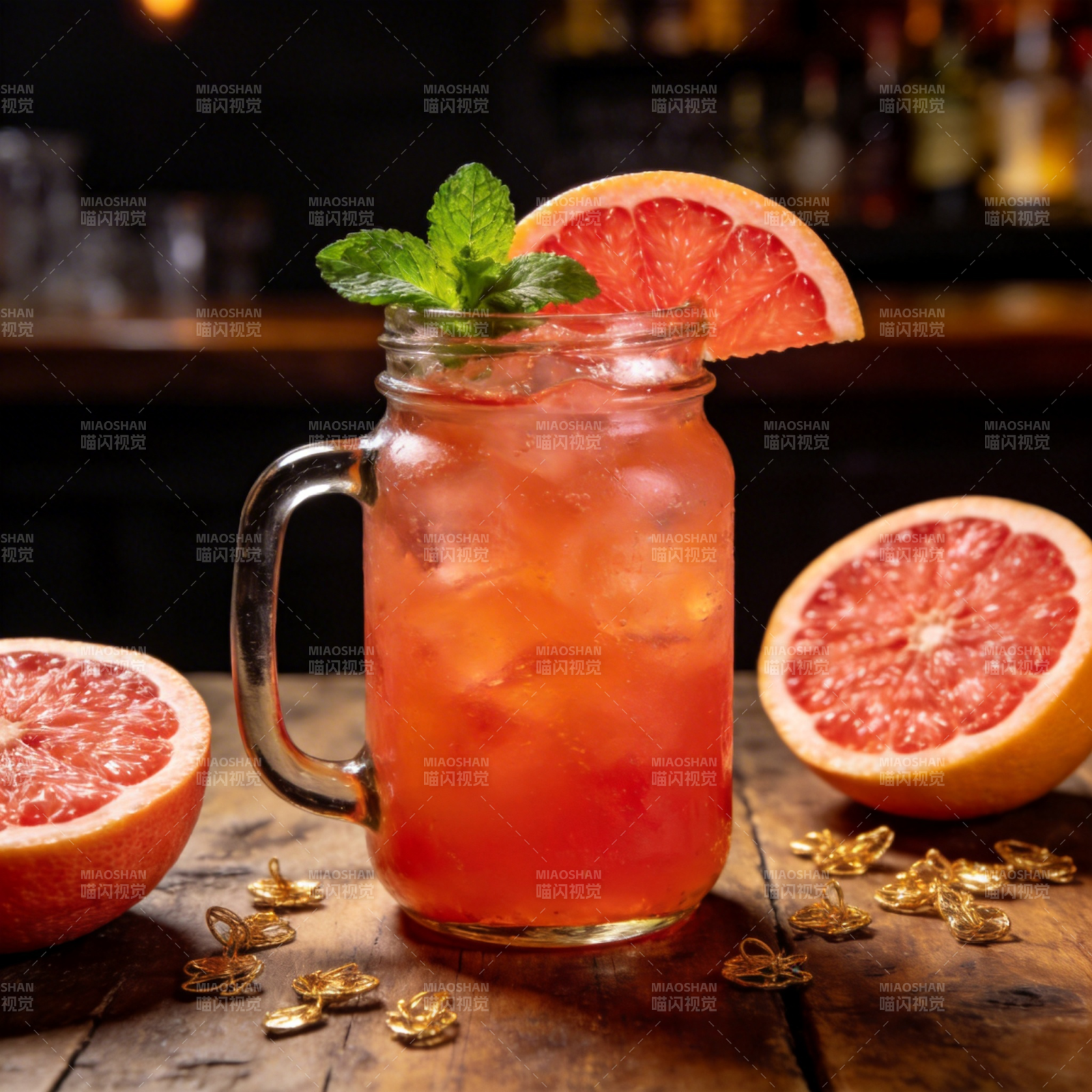 血橙薄荷冰饮图片