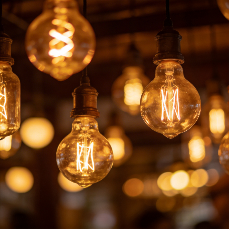 暖光灯泡悬挂图片