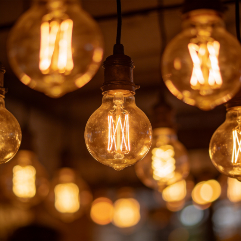 暖光灯泡悬挂图片