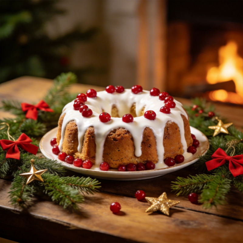 圣诞甜点 红果点缀图片