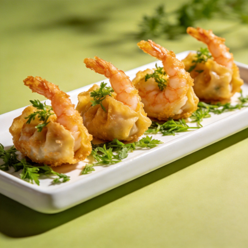 金黄虾仁酥脆可口图片