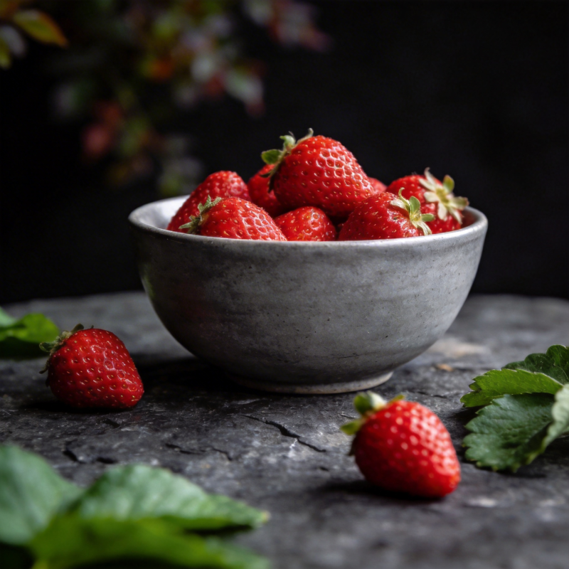鲜红草莓盛碗中图片